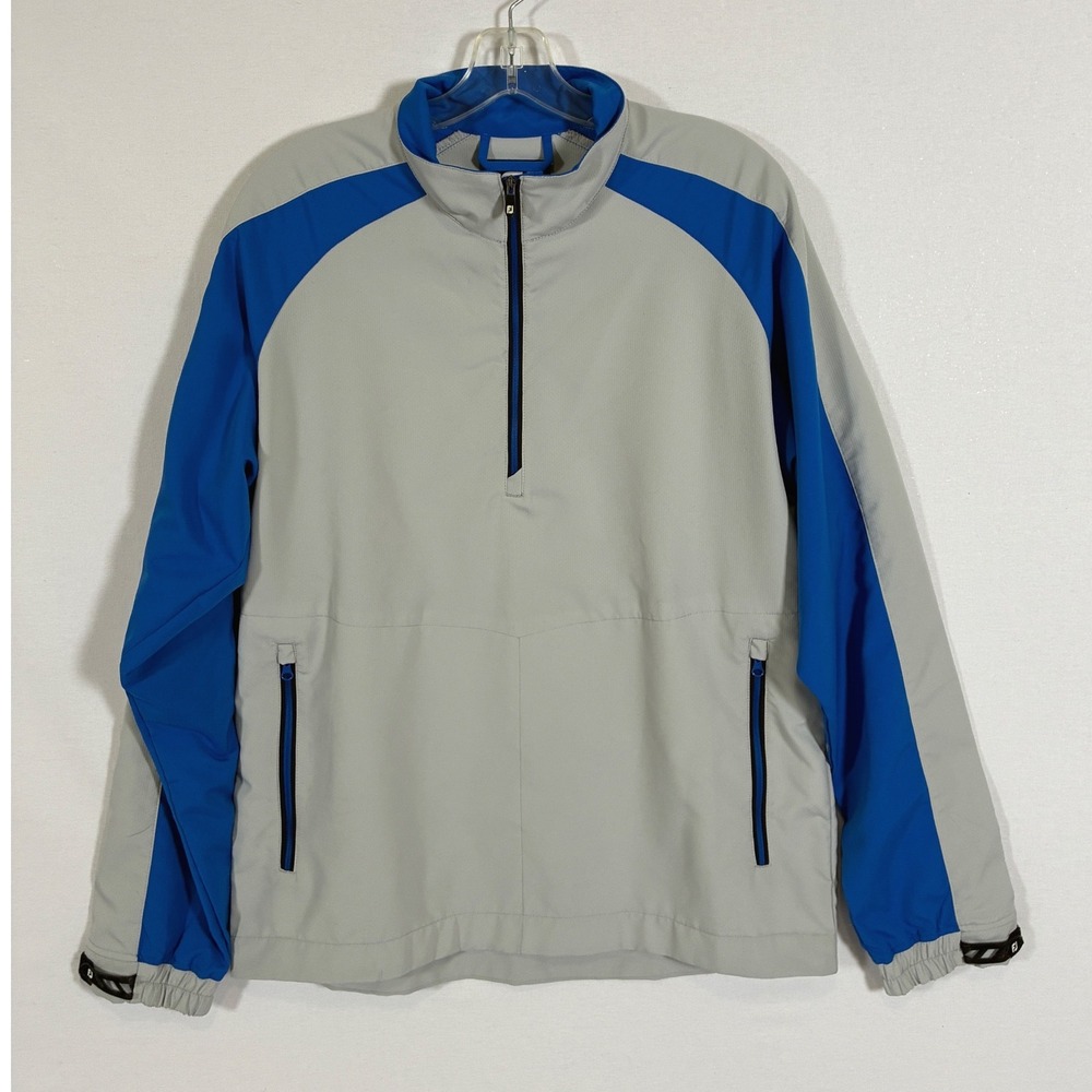 FootJoy Mens Small Gray Blue Quarter Zip Golf Pullover Jacket 1009665